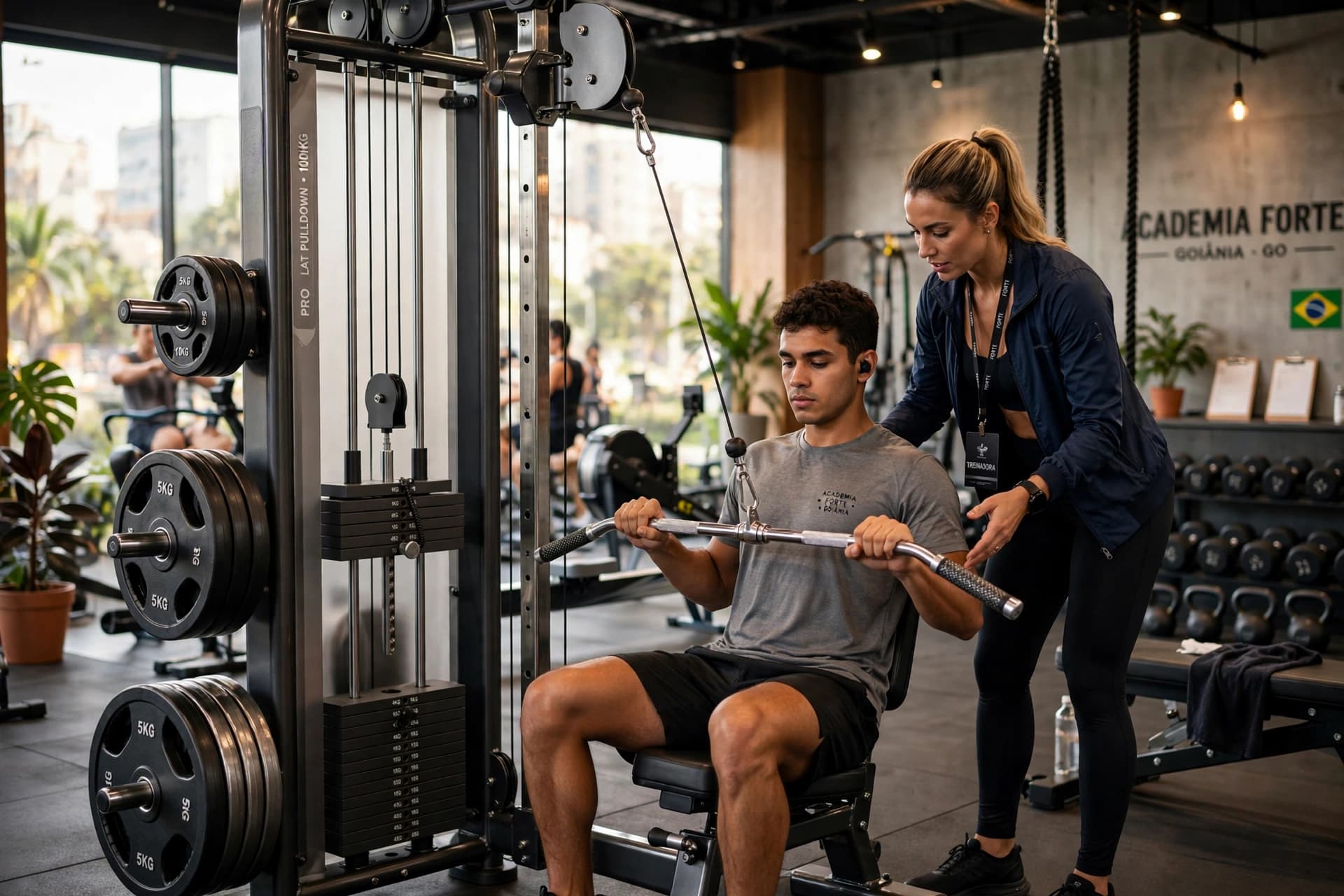 gym fitness equipment workout lat pulldown goiania go