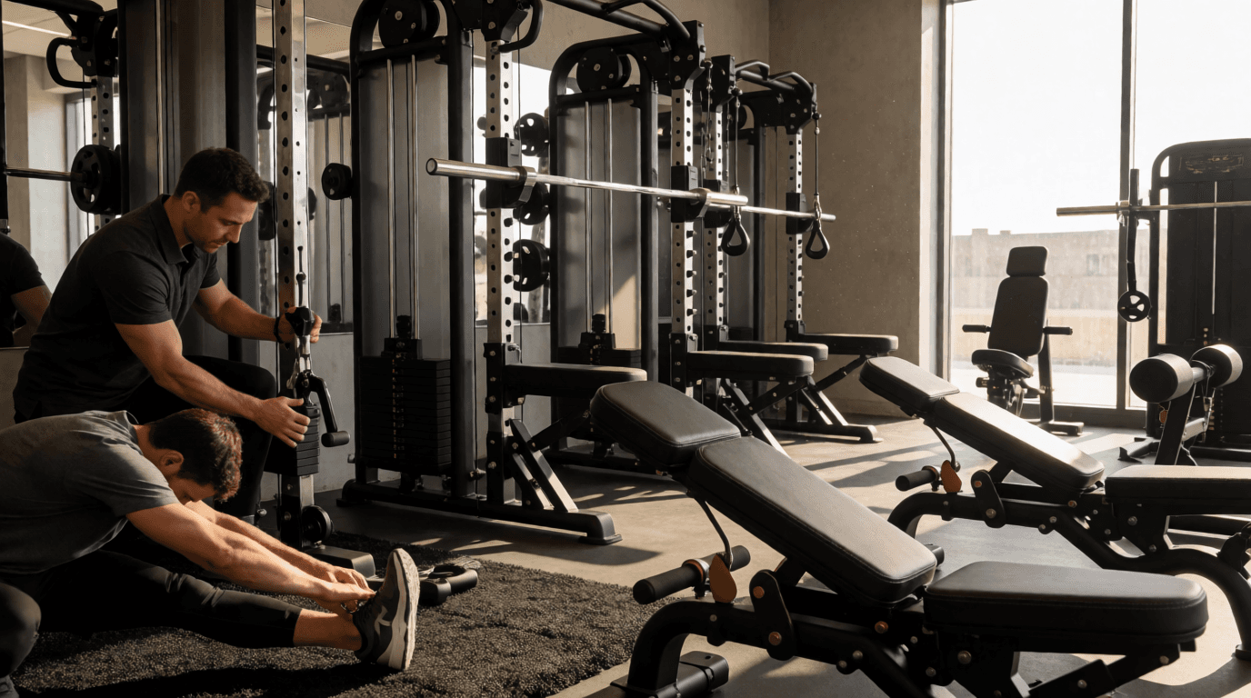 gym fitness equipment workout linha profissional academias pequenas